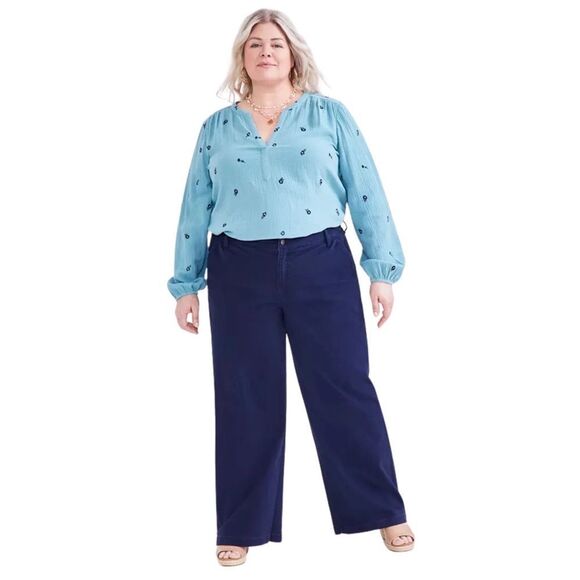 NWT Style & Co Wide-Leg Navy Pants - Picture 1 of 4